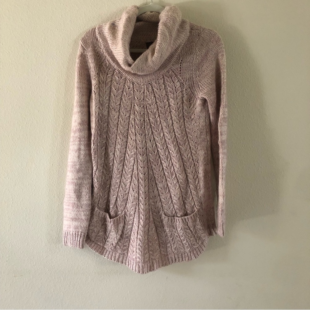 Anthropologie $189 Guinevere Oversize Mauve Cowl Neck Boho Sweater Sz M